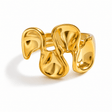 Justerbar Ring – 18K Forgyldt Stål (17mm) - Uniq Perler - 116476