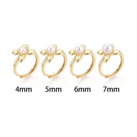 Justerbar Ring - Blomst – Til Topborret Perle - Uniq Perler - 
