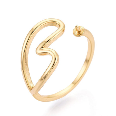 Justerbar Ring med Hjerte – Til Top/anboret Perle - Uniq Perler - 115790