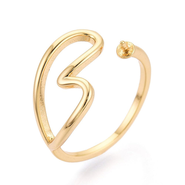 Justerbar Ring med Hjerte – Til Top/anboret Perle - Uniq Perler - 115790