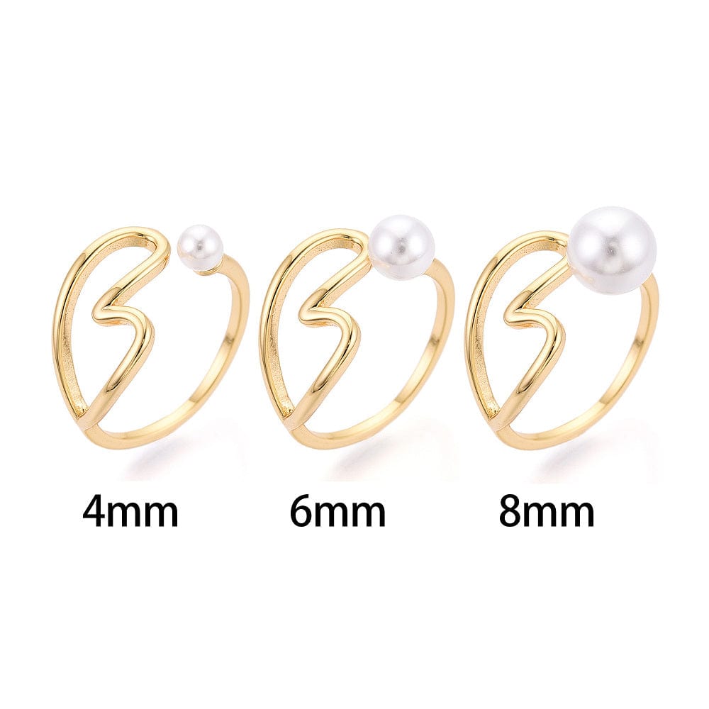 Justerbar Ring med Hjerte – Til Top/anboret Perle - Uniq Perler - 115790