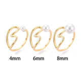 Justerbar Ring med Hjerte – Til Top/anboret Perle - Uniq Perler - 115790