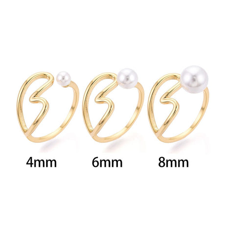 Justerbar Ring med Hjerte – Til Top/anboret Perle - Uniq Perler - 115790