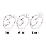 Justerbar Ring med Hjerte – Til Top/anboret Perle - Uniq Perler - 115791