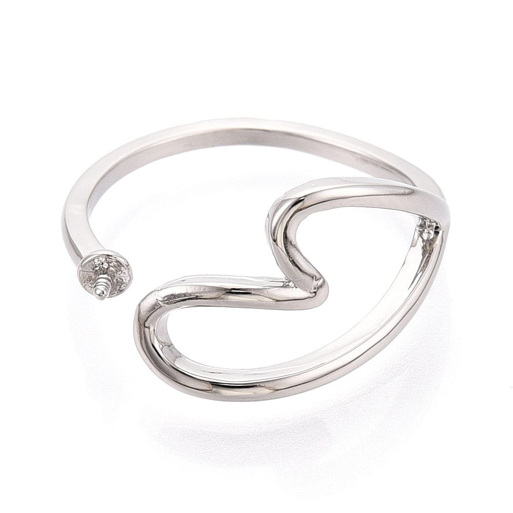 Justerbar Ring med Hjerte – Til Top/anboret Perle - Uniq Perler - 115791