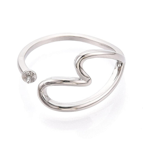 Justerbar Ring med Hjerte – Til Top/anboret Perle - Uniq Perler - 115791