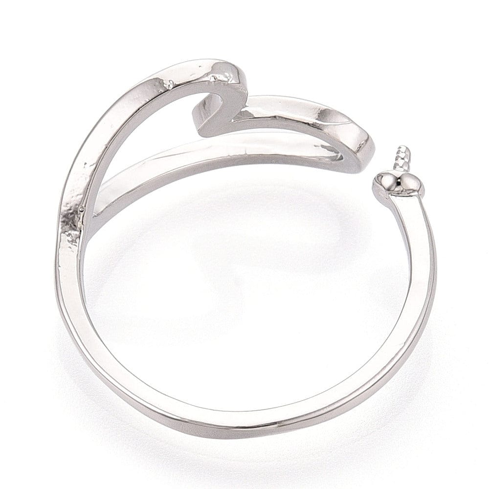 Justerbar Ring med Hjerte – Til Top/anboret Perle - Uniq Perler - 115791