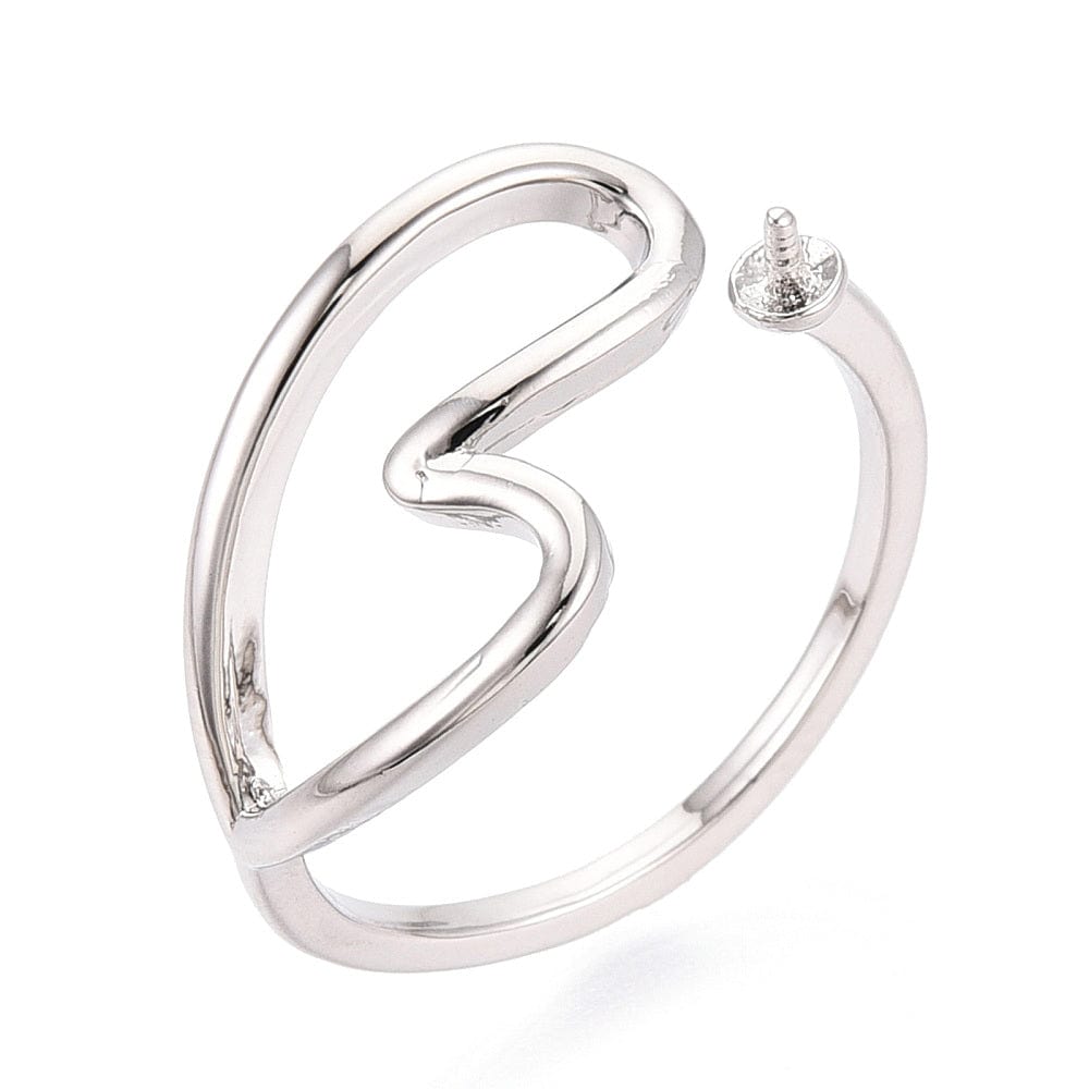 Justerbar Ring med Hjerte – Til Top/anboret Perle - Uniq Perler - 115791