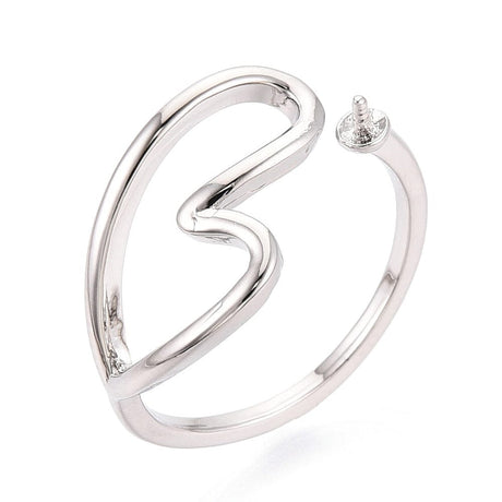 Justerbar Ring med Hjerte – Til Top/anboret Perle - Uniq Perler - 115791