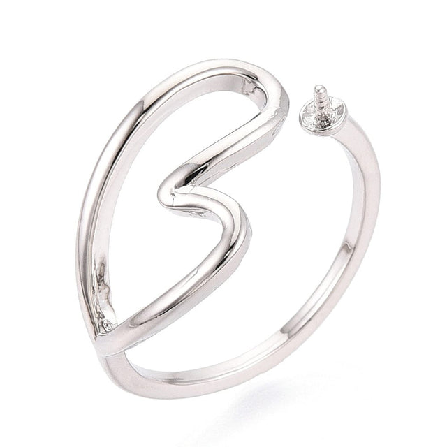 Justerbar Ring med Hjerte – Til Top/anboret Perle - Uniq Perler - 115791