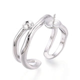 Justerbar Ring med Hjerte – Til Top/anboret Perle - Uniq Perler - 115792