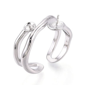 Adjustable Ring with Heart – For Top/top-drilled Pearl - Uniq Perler - 115792