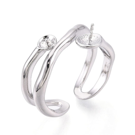 Justerbar Ring med Hjerte – Til Top/anboret Perle - Uniq Perler - 115792