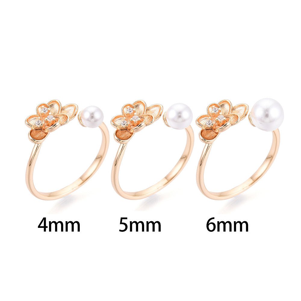 Justerbar Ring Med Zirkonia Sten – Til Topboret Perle - Uniq Perler - 