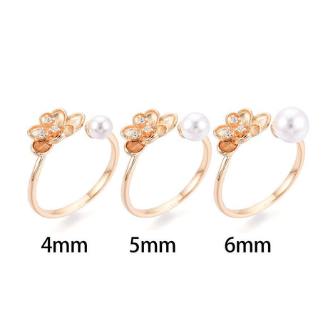 Verstellbarer Ring mit Zirkonia-Steinen – Für gebohrte Perle - Uniq Perler - 