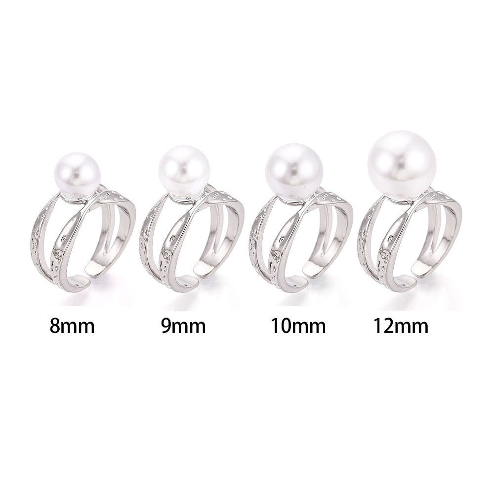 Justerbar Ring Med Zirkonia Sten – Til Topboret Perle - Uniq Perler - 