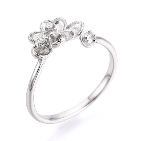 Verstellbarer Ring mit Zirkonia-Steinen – für gebohrte Perlen - Uniq Perler - 