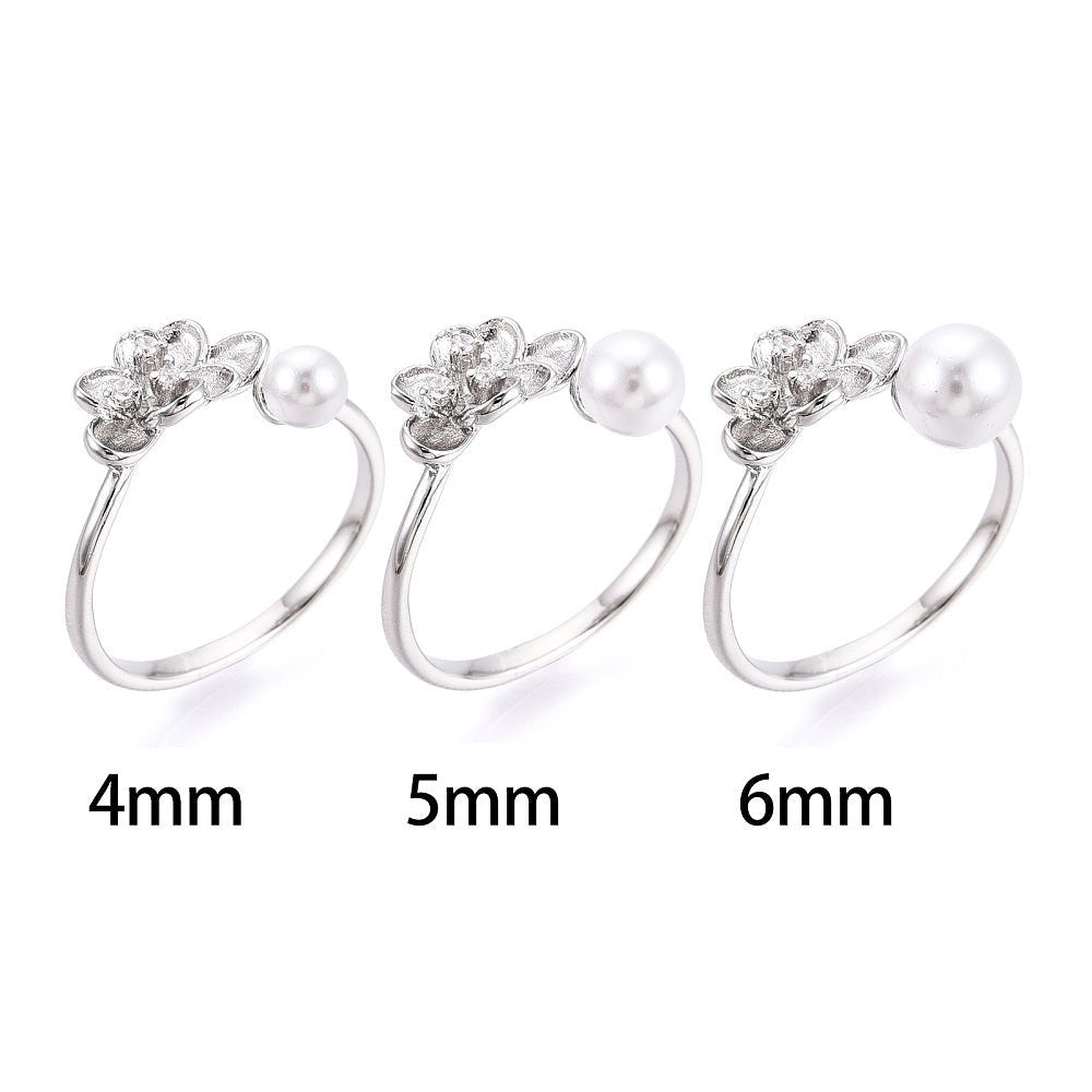 Justerbar Ring Med Zirkonia Sten – Til Topboret Perle - Uniq Perler - 