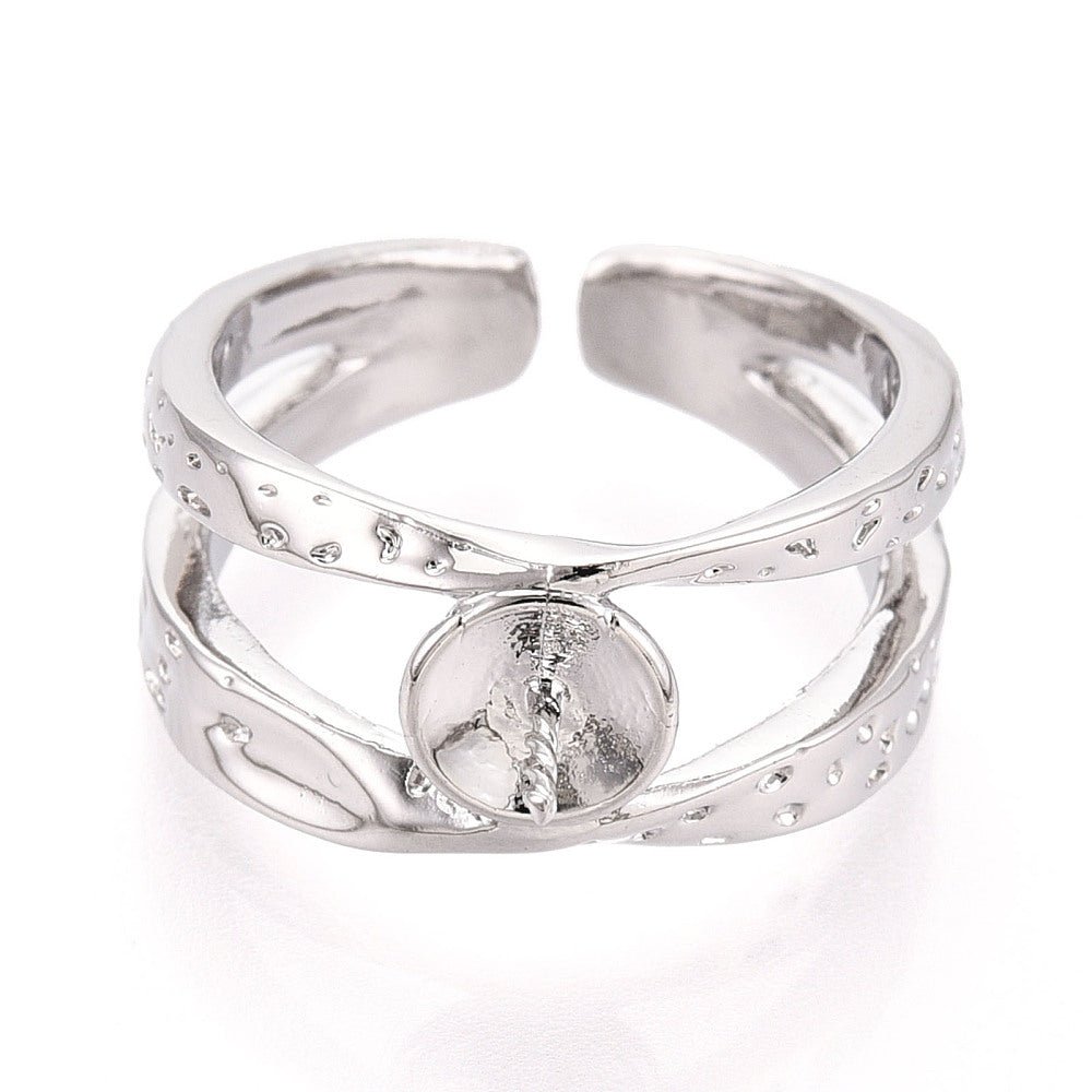 Justerbar Ring Med Zirkonia Sten – Til Topboret Perle - Uniq Perler - 