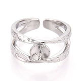 Justerbar Ring Med Zirkonia Sten – Til Topboret Perle - Uniq Perler - 