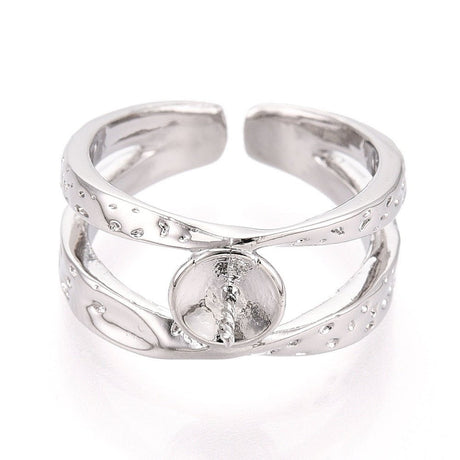 Verstellbarer Ring mit Zirkoniastein – Für Top-bore Perle - Uniq Perler - 