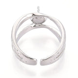 Justerbar Ring Med Zirkonia Sten – Til Topboret Perle - Uniq Perler - 