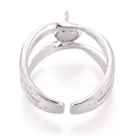 Verstellbarer Ring mit Zirkoniastein – Für Top-bore Perle - Uniq Perler - 