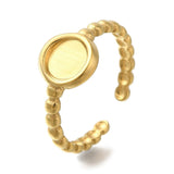 Justerbar Ring Til Pålimning Af Cabochon – 18K Forgyldt Vandfast Stål (9mm) - Uniq Perler - 