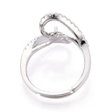 Justerbar Ring Til Top/anboret Perle - Platin Farvet (16 - 19mm) - Uniq Perler - 115933