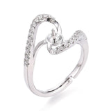 Justerbar Ring Til Top/anboret Perle - Platin Farvet (16 - 19mm) - Uniq Perler - 115933