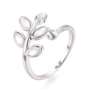 Adjustable Ring For Top/top-drilled Pearl - Platinum Colored (16 - 19mm) - Uniq Perler - 115934