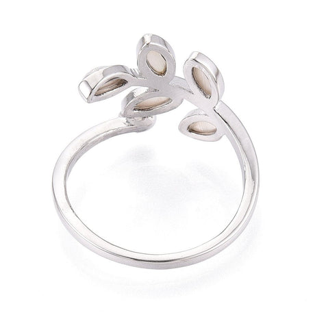 Justerbar Ring Til Top/anboret Perle - Platin Farvet (16 - 19mm) - Uniq Perler - 115934