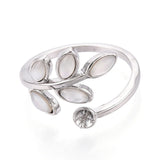 Justerbar Ring Til Top/anboret Perle - Platin Farvet (16 - 19mm) - Uniq Perler - 115934