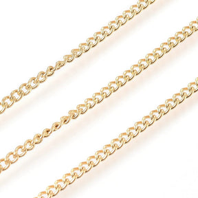 Chain, Gold-plated Steel, 2.3x1.8x0.5mm - Uniq Perler - 103109