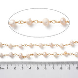 Kæde Med Ferskvandsperler – 18K Langtidsholdbar Forgyldt Messing (13x5~6x5~6mm, 1 meter) - Uniq Perler - 123500