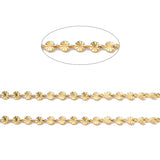 Kæde med mønster i Vandfast Rustfrit Stål – Guld (4x6mm, Meter) - Uniq Perler - 116183