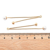 Kæde Vedhæng Med 2x Perler – 18K Forgyldt (53mm) - Uniq Perler - 115479