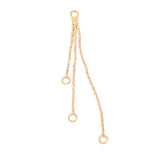 Kæde Vedhæng Med 3 Øjer, 18K Forgyldt, (57x7mm), 2 stk. - Uniq Perler - 114749