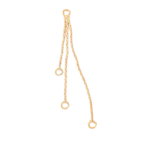 Kæde Vedhæng Med 3 Øjer, 18K Forgyldt, (57x7mm), 2 stk. - Uniq Perler - 114749