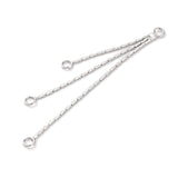 Kæde Vedhæng Med 3 Øjer, Platin Farvet, 57x7mm, (2 stk.) - Uniq Perler - 114748