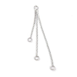 Kæde Vedhæng Med 3 Øjer, Platin Farvet, 57x7mm, (2 stk.) - Uniq Perler - 114748