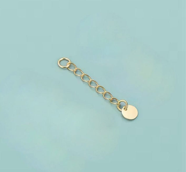 Kædeforlænger Forgyldt sterling sølv Kædeforlænger med rundt vedhæng, 50 mm