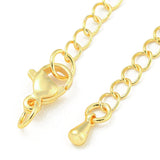 Kædeforlænger Med Dråbe & Karabin Lås – Forgyldt Messing (71mm), 4 stk. - Uniq Perler - 113587