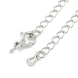 Kædeforlænger Med Dråbe Og Karabin Lås – Platiniumfarvet (71mm, 4 stk.) - Uniq Perler - 113586