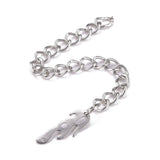 Kædeforlænger Med Fjer – Stål (65–69mm, 5 Stk) - Uniq Perler - 114803