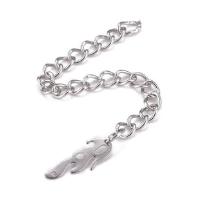 Chain Extender With Feather – Steel (65–69mm, 5 pcs) - Uniq Perler - 114803