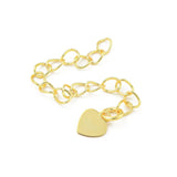 Kædeforlænger Med Hjerte – Forgyldt Messing (56mm, 4 Stk) - Uniq Perler - 113589