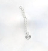 Kædeforlænger Med Hjerte med mønster – Langtidsholdbar Messing (56mm, 4 Stk) - Uniq Perler - 115126