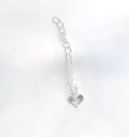 Kædeforlænger Med Hjerte med mønster – Langtidsholdbar Messing (56mm, 4 Stk) - Uniq Perler - 115126