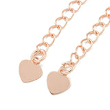 Kædeforlænger Med Hjerte – Rosa Forgyldt (56mm, 4 Stk) - Uniq Perler - 113590